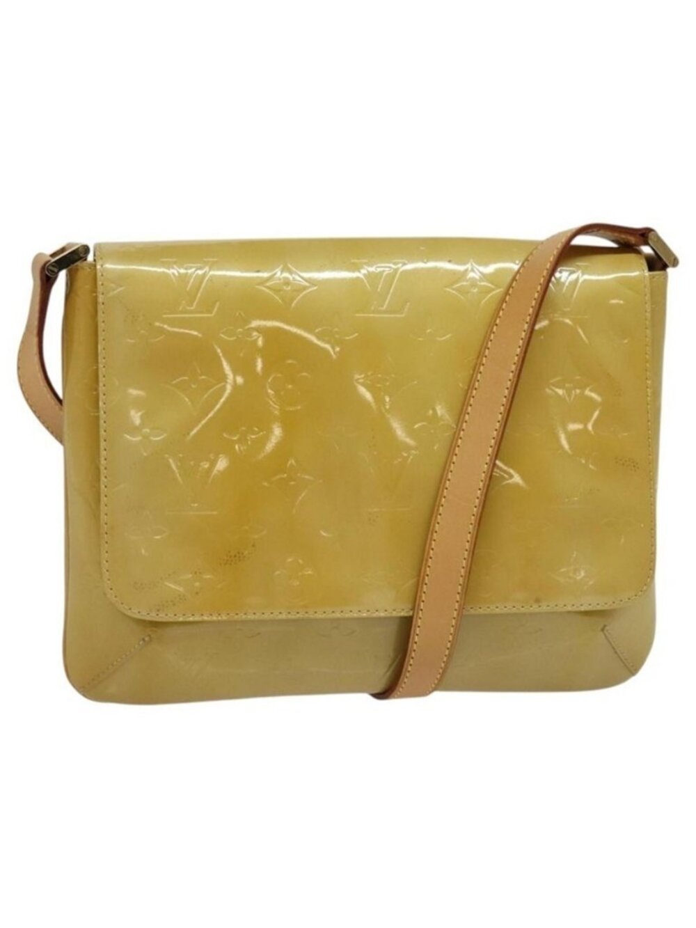 Authentic LOUIS VUITTON Monogram Vernis Thompson Street Bag Beige M91301 LV